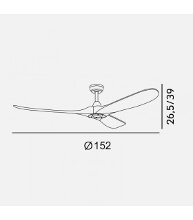Ventilador de Techo MARIN DC Níquel 3 Aspas Roble Sin Luz