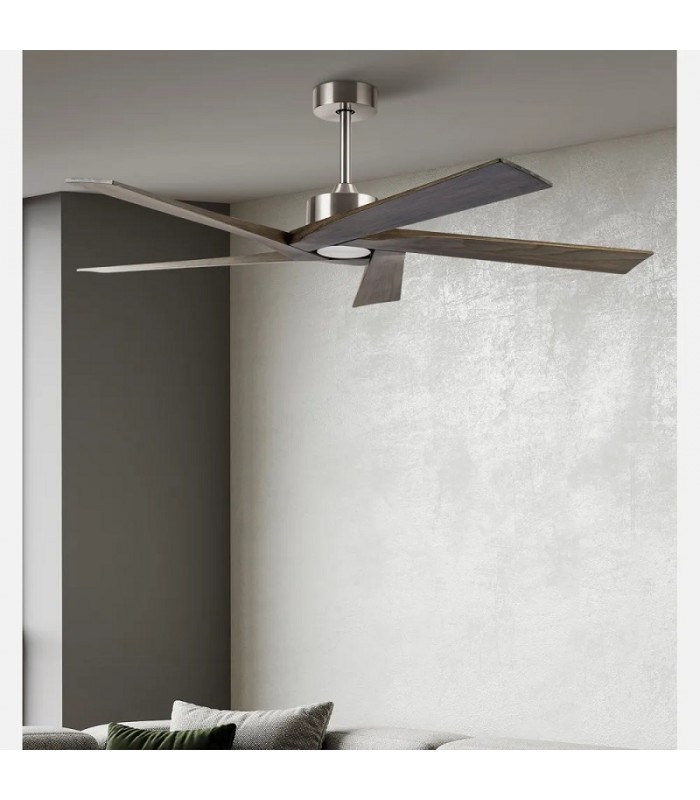 Ventilador de Techo NADIR DC Níquel 5 Aspas Rústico Sin Luz