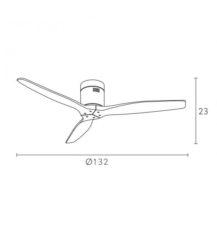 Ventilador de Techo AGUILON2 DC Marrón 3 Aspas Roble Sin Luz