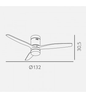 Ventilador de Techo AGUILON DC Cuero 20W 2450LM 3 Aspas Roble CCT