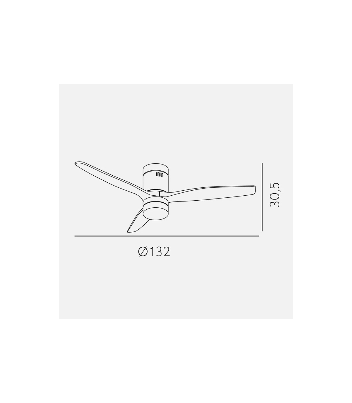 Ventilador de Techo AGUILON DC Cuero 20W 2450LM 3 Aspas Roble CCT