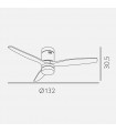 Ventilador de Techo AGUILON DC Marrón 20W 2450LM 3 Aspas Roble CCT