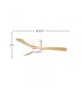 Ventilador de Techo PATERNA Blanco DC 18W 2250Lm 3 Aspas Haya CCT