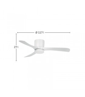 Ventilador de Techo PATERNA Blanco DC 18W 2250Lm 3 Aspas Blanco CCT