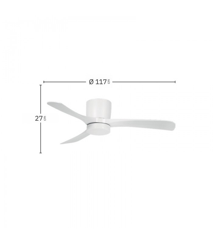 Ventilador de Techo PATERNA Blanco DC 18W 2250Lm 3 Aspas Blanco CCT
