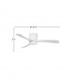 Ventilador de Techo PATERNA Blanco DC 18W 2250Lm 3 Aspas Blanco CCT