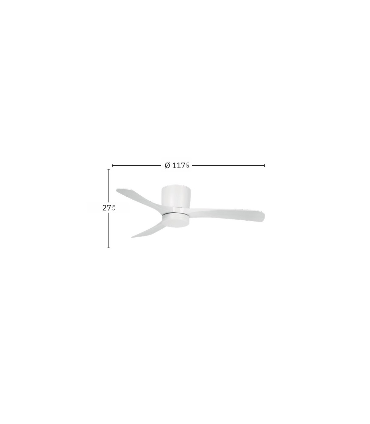 Ventilador de Techo PATERNA Blanco DC 18W 2250Lm 3 Aspas Blanco CCT