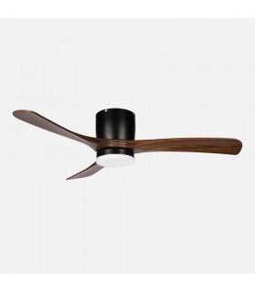 Ventilador de Techo PATERNA Negro DC 18W 2250Lm 3 Aspas Roble CCT