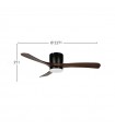 Ventilador de Techo PATERNA Negro DC 18W 2250Lm 3 Aspas Roble CCT