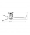 Ventilador de Techo BALTIR Níquel DC 18W 2250Lm 3 Aspas Haya CCT