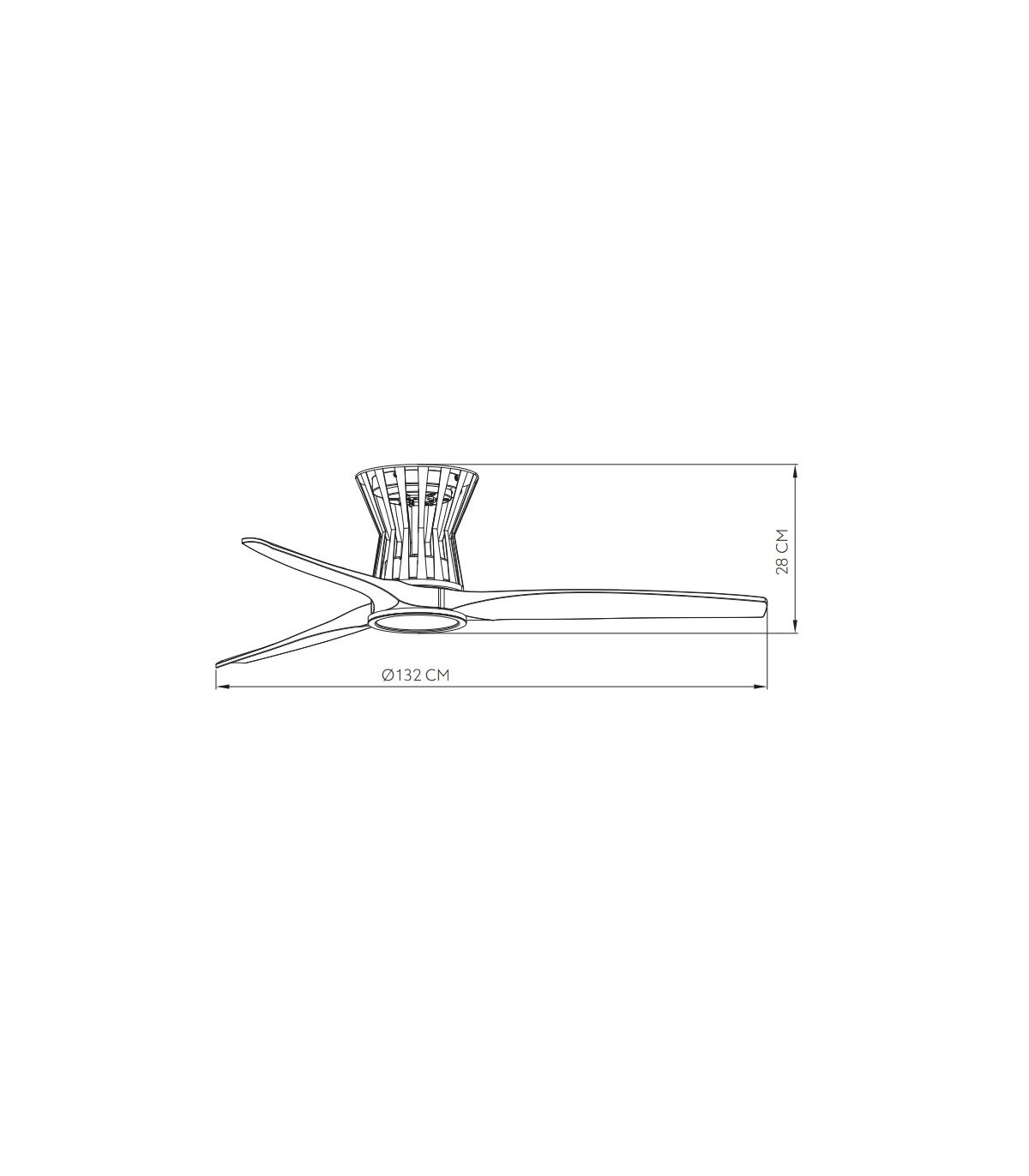 Ventilador de Techo BALTIR Níquel DC 18W 2250Lm 3 Aspas Haya CCT
