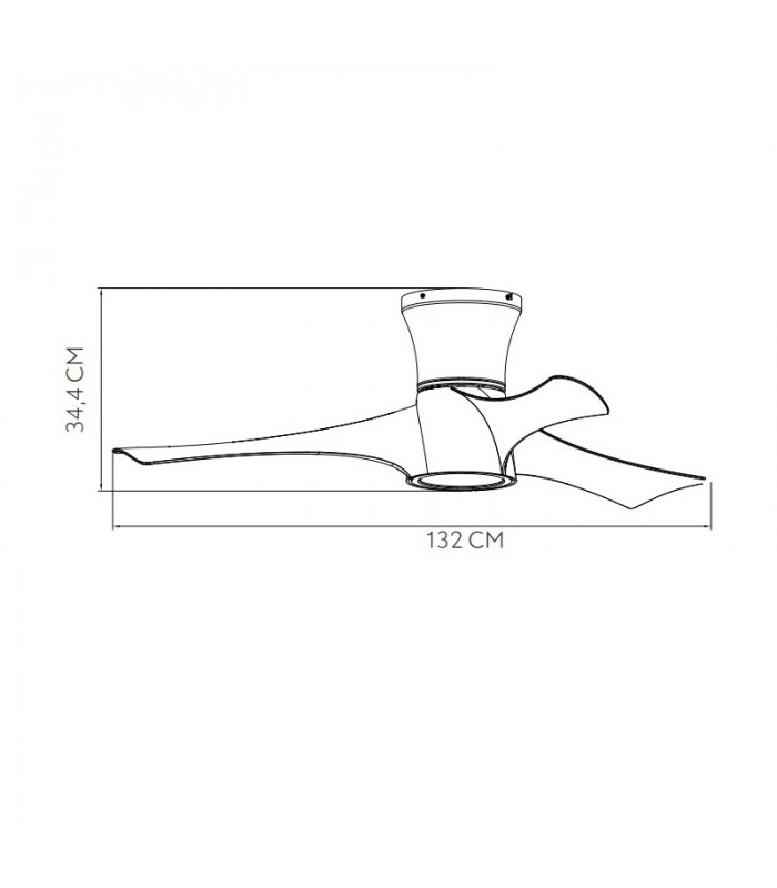 Ventilador de Techo TIANAS Negro DC 18W 2250Lm 3 Aspas Negro  CCT