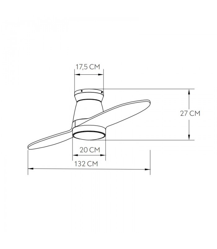 Ventilador de Techo NORDIC DC 24W 2400Lm 2 Aspas Blanco CCT