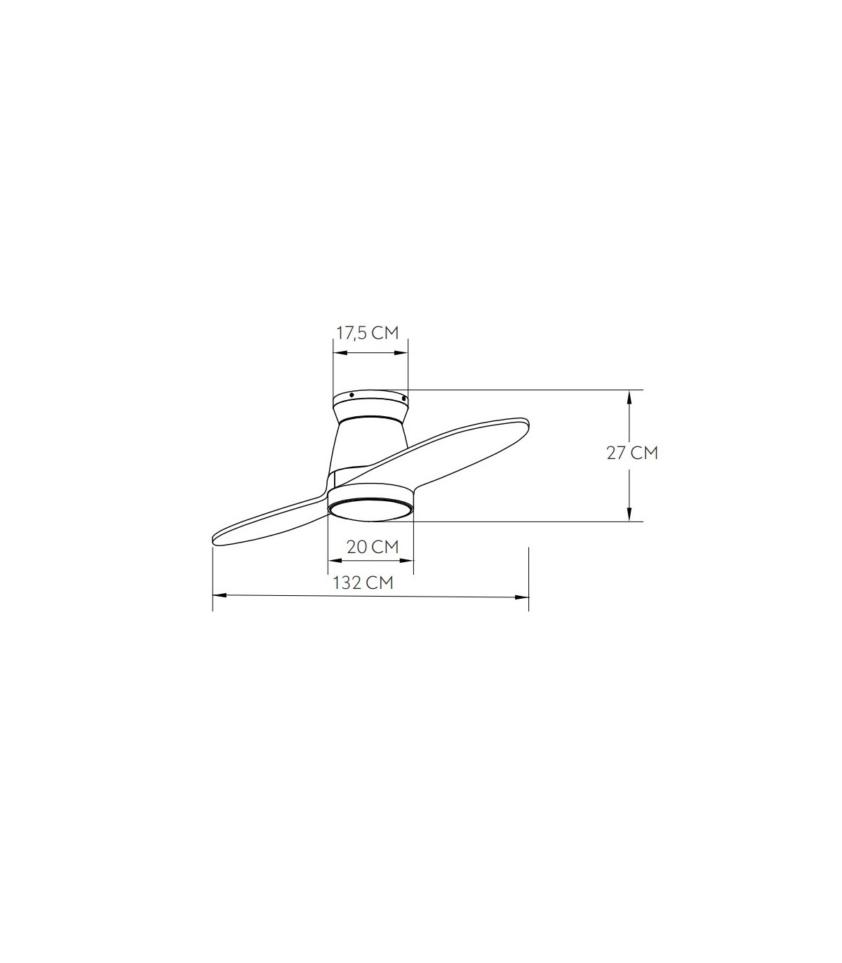 Ventilador de Techo NORDIC DC 24W 2400Lm 2 Aspas Blanco CCT