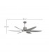 Ventilador de Techo OTTO DC Níquel 24W 2950Lm 6 Aspas Plata CCT