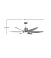 Ventilador de Techo OTTO DC Níquel 24W 2950Lm 6 Aspas Plata CCT