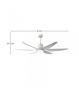Ventilador de Techo OTTO DC Blanco 24W 2950Lm 6 Aspas Blanco CCT