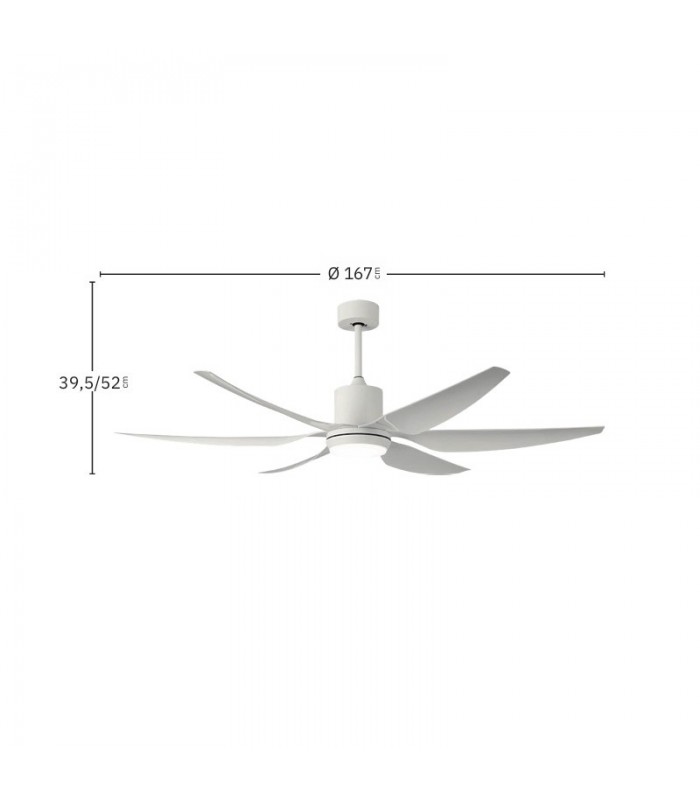 Ventilador de Techo OTTO DC Blanco 24W 2950Lm 6 Aspas Blanco CCT
