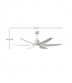 Ventilador de Techo OTTO DC Blanco 24W 2950Lm 6 Aspas Blanco CCT