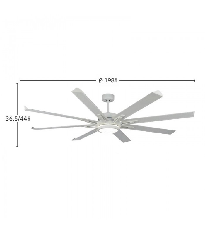 Ventilador de Techo GRADO Blanco DC 30+15W 3250+1625Lm 8 Aspas Blanco CCT