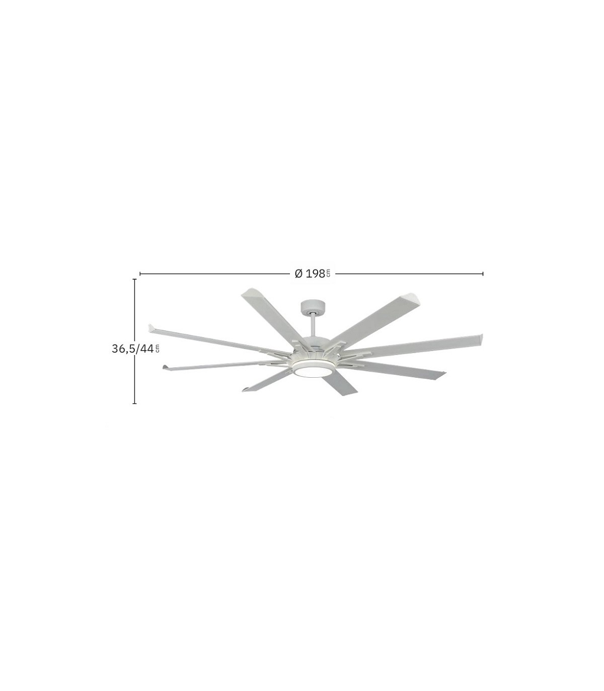 Ventilador de Techo GRADO Blanco DC 30+15W 3250+1625Lm 8 Aspas Blanco CCT