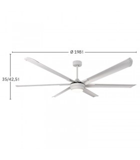 Ventilador de Techo MAREA Blanco DC 30W 3250Lm 6 Aspas CCT