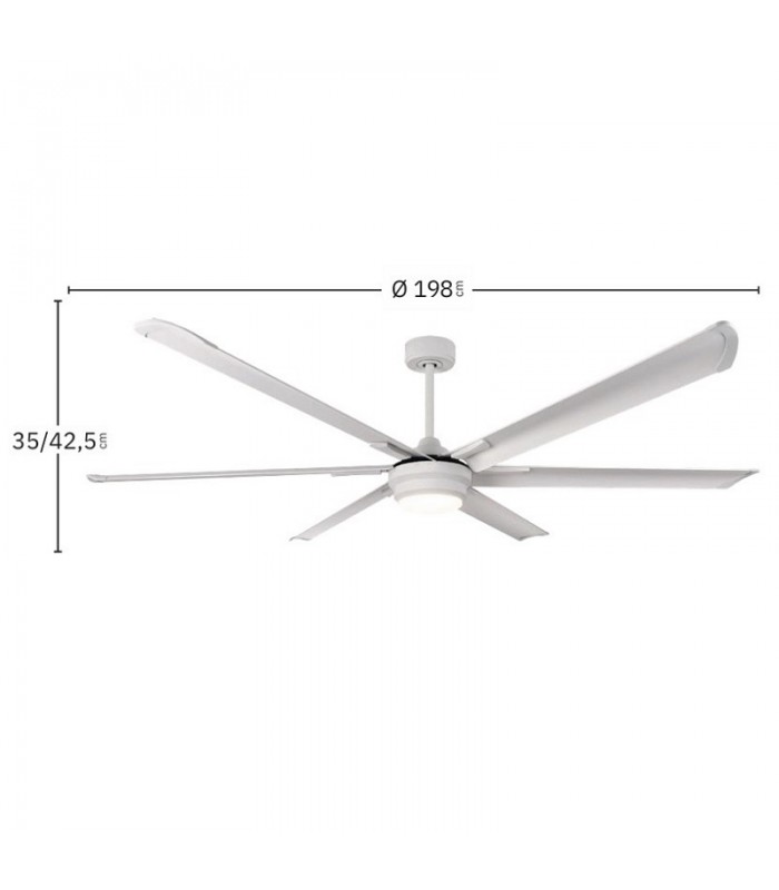 Ventilador de Techo MAREA Blanco DC 30W 3250Lm 6 Aspas CCT