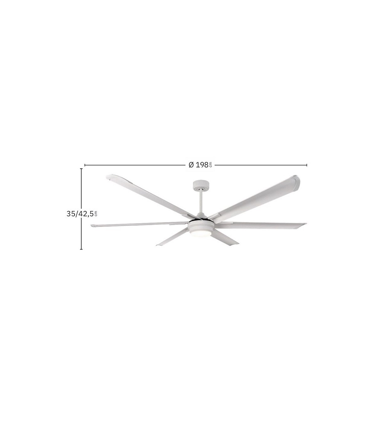 Ventilador de Techo MAREA Blanco DC 30W 3250Lm 6 Aspas CCT