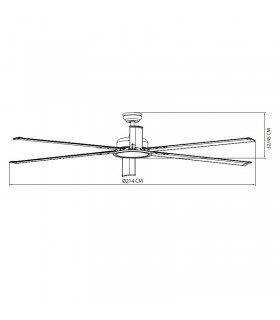 Ventilador de Techo ALMANZOR DC Negro 24W 2950Lm 6 Aspas Negro CCT