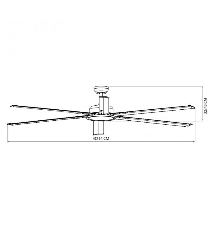 Ventilador de Techo ALMANZOR DC Negro 24W 2950Lm 6 Aspas Negro CCT