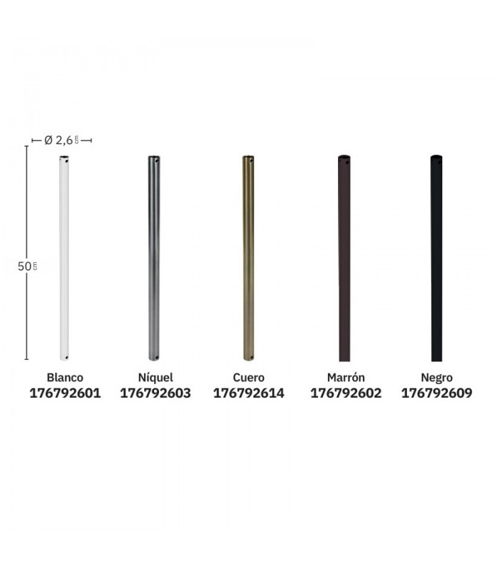 Tija De Extensión para Ventilador Negro Ø2,6x50cm
