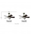 Ventilador de Techo MARTA Cuero DC 36W 3060Lm 5 Aspas Cerezo/Nogal CCT