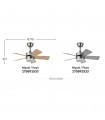 Ventilador de Techo MARTA Níquel DC 36W 3060Lm 5 Aspas Haya/Plata CCT