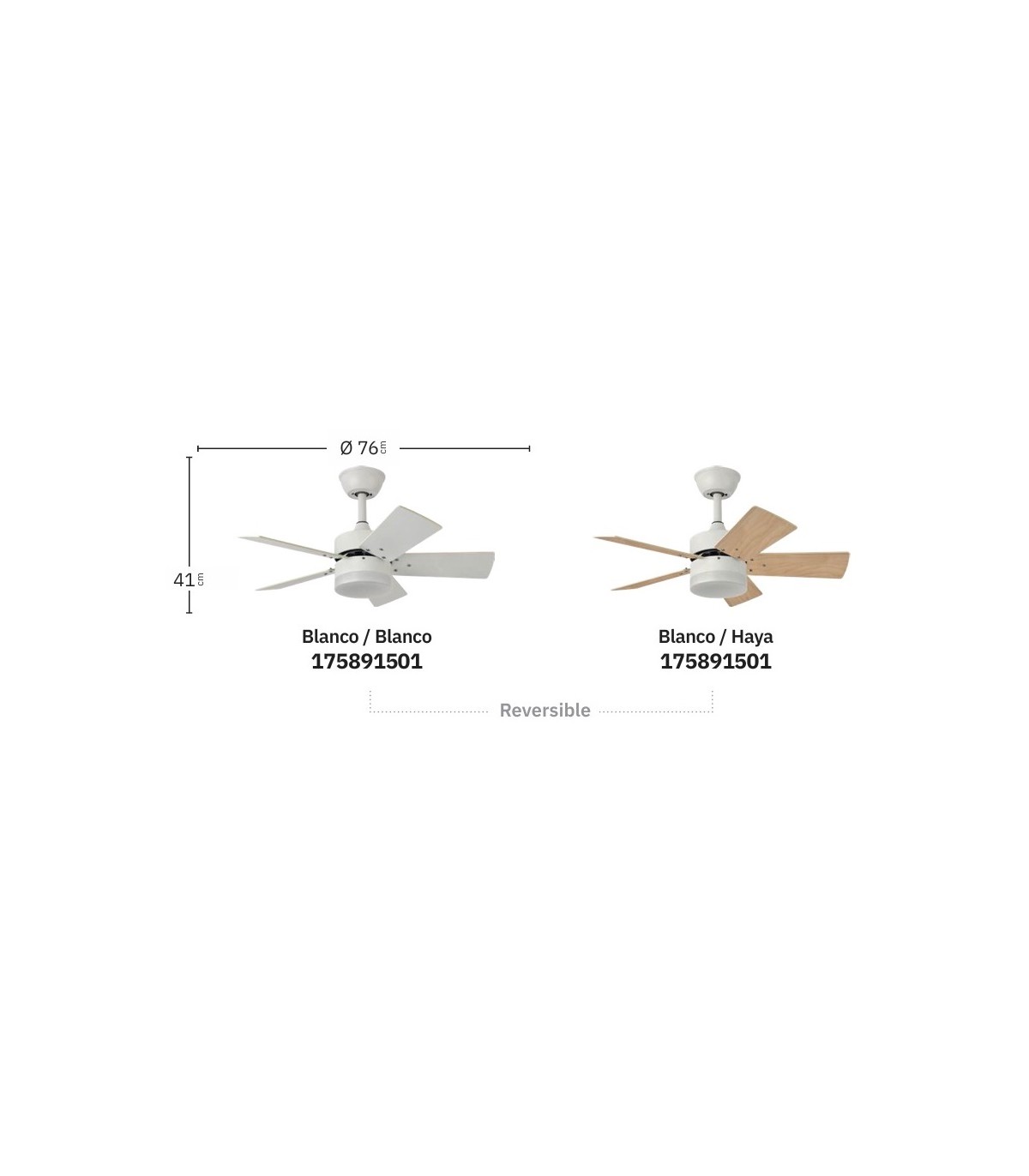 Ventilador de Techo MARTA Blanco DC 36W 3060Lm 5 Aspas Blanco/Haya CCT