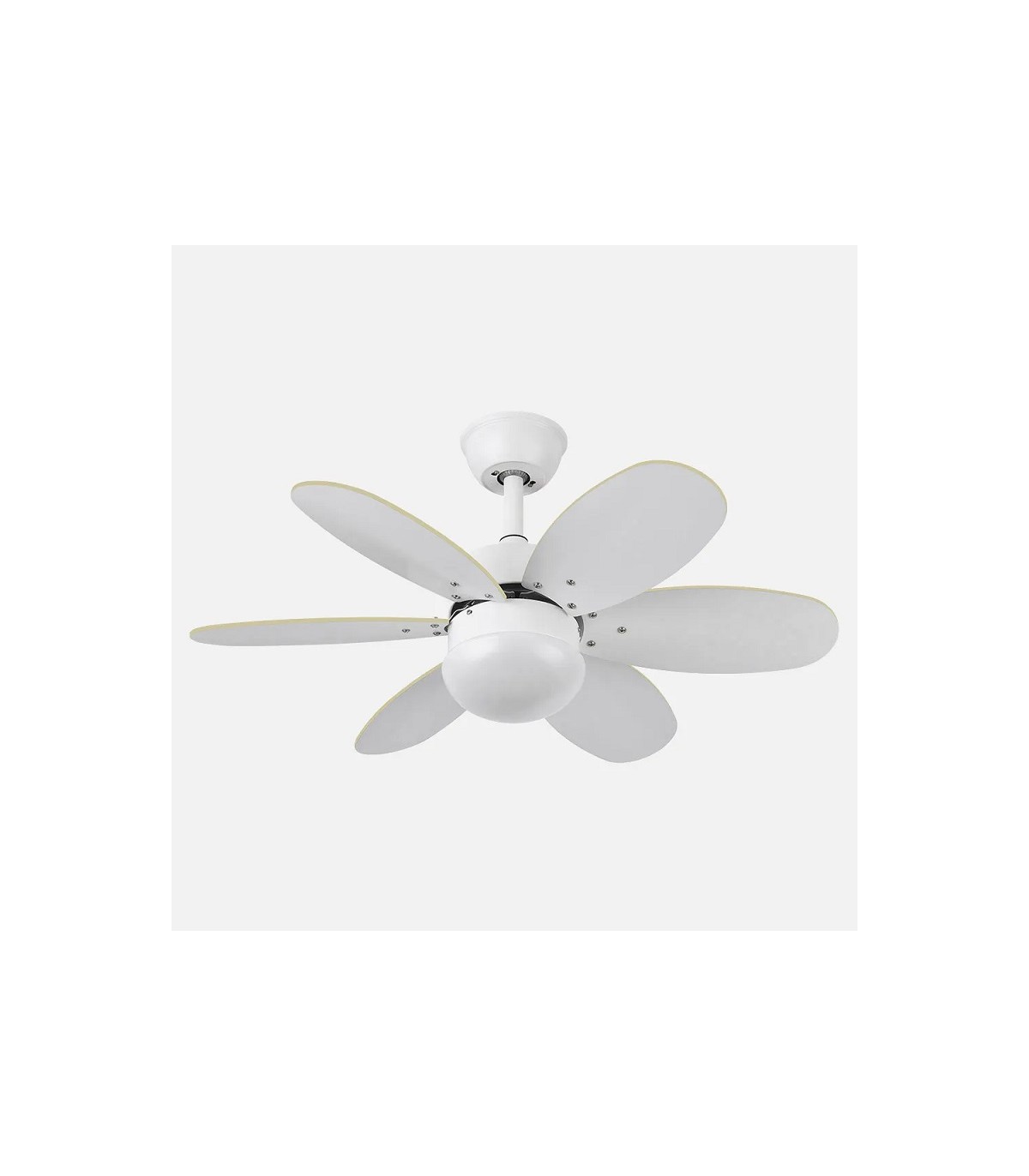 Ventilador de Techo ALVES DC Blanco 6 Aspas Rev. Blanco/Haya 2xE27
