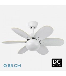 Ventilador de Techo ALVES DC Blanco 6 Aspas Rev. Blanco/Haya 2xE27