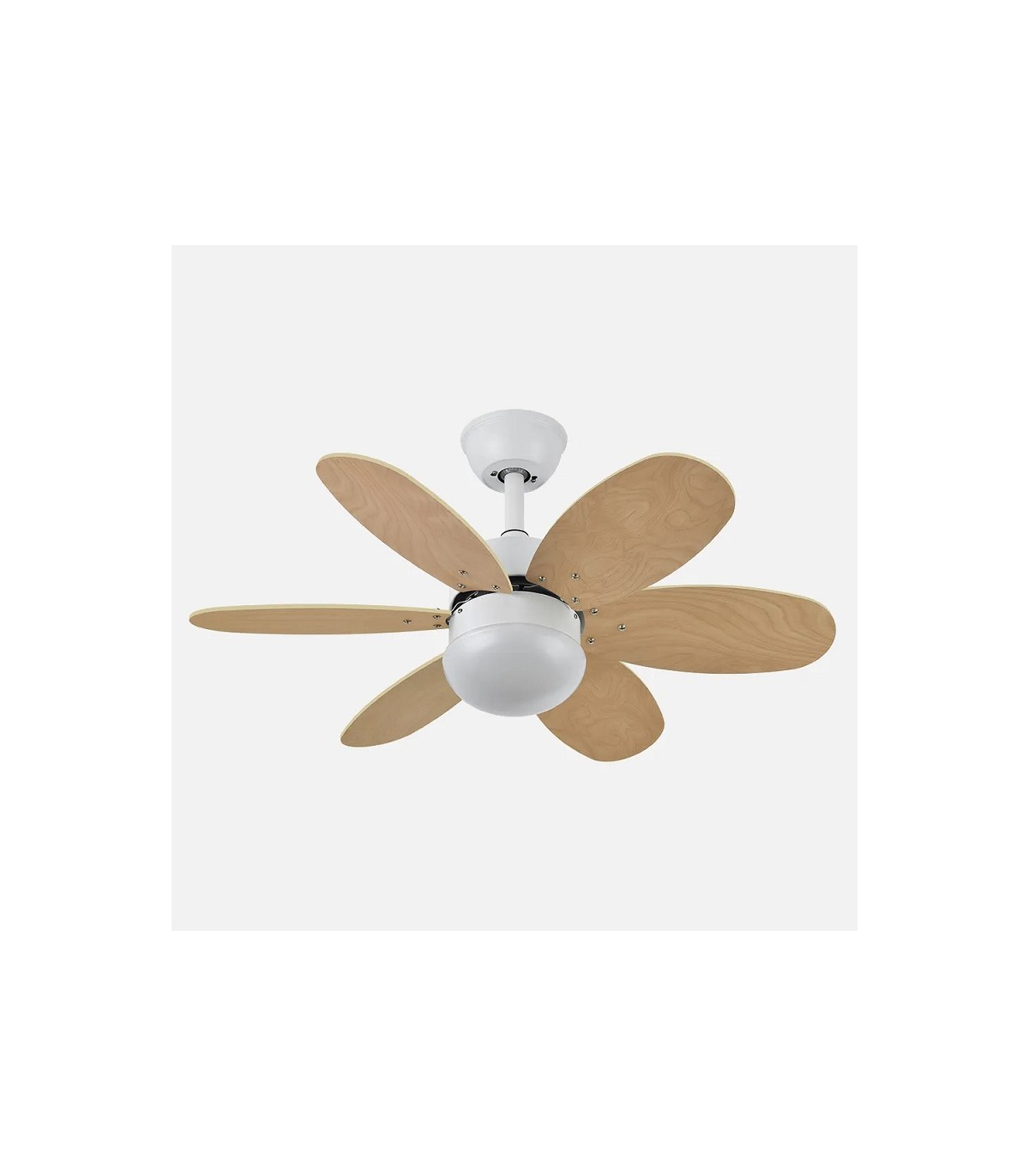 Ventilador de Techo ALVES DC Blanco 6 Aspas Rev. Blanco/Haya 2xE27