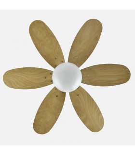 Ventilador de Techo ALVES DC Blanco 6 Aspas Rev. Blanco/Haya 2xE27