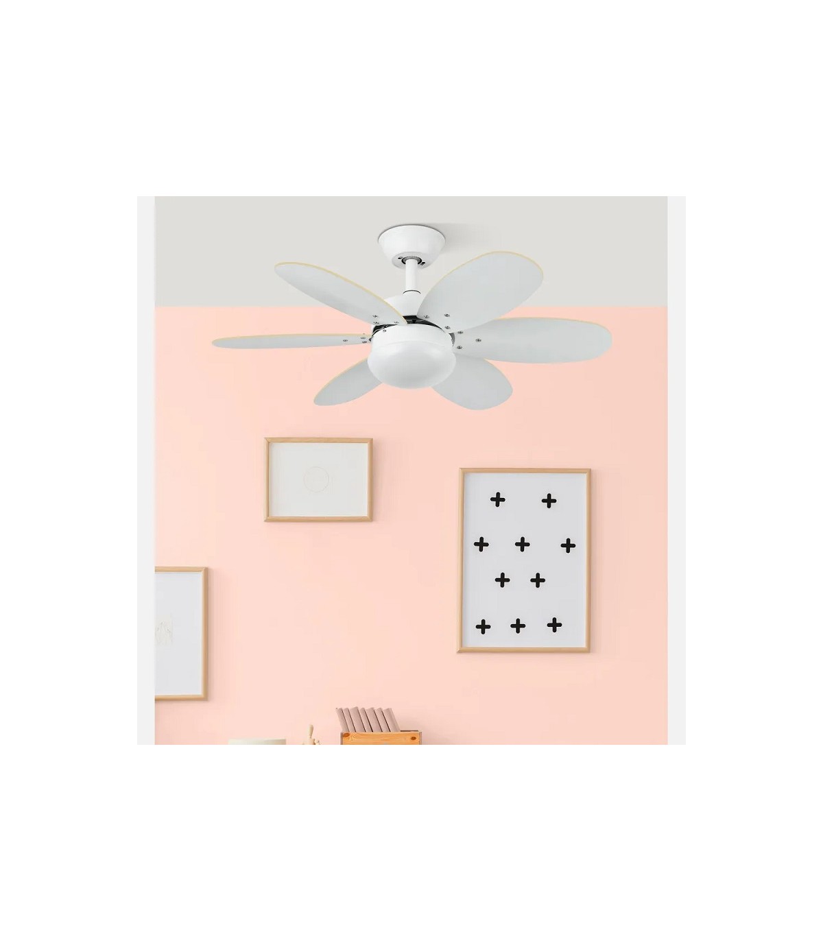 Ventilador de Techo ALVES DC Blanco 6 Aspas Rev. Blanco/Haya 2xE27