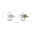 Ventilador de Techo ALVES DC Blanco 6 Aspas Rev. Blanco/Haya 2xE27