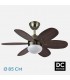 Ventilador de Techo ALVES DC Cuero 6 Aspas Rev. Cerezo/Nogal 2xE27