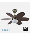 Ventilador de Techo ALVES DC Cuero 6 Aspas Rev. Cerezo/Nogal 2xE27