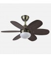 Ventilador de Techo ALVES DC Cuero 6 Aspas Rev. Cerezo/Nogal 2xE27