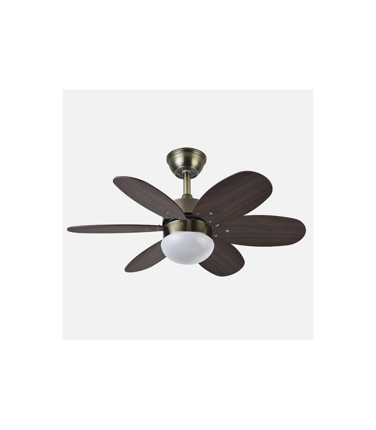 Ventilador de Techo ALVES DC Cuero 6 Aspas Rev. Cerezo/Nogal 2xE27