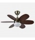 Ventilador de Techo ALVES DC Cuero 6 Aspas Rev. Cerezo/Nogal 2xE27