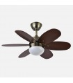 Ventilador de Techo ALVES DC Cuero 6 Aspas Rev. Cerezo/Nogal 2xE27