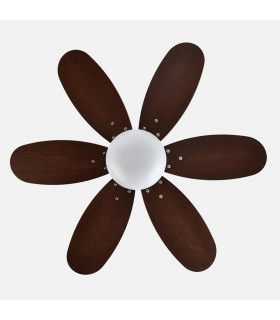 Ventilador de Techo ALVES DC Cuero 6 Aspas Rev. Cerezo/Nogal 2xE27