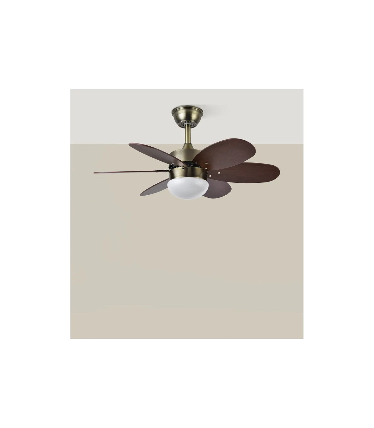 Ventilador de Techo ALVES DC Cuero 6 Aspas Rev. Cerezo/Nogal 2xE27