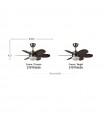 Ventilador de Techo ALVES DC Cuero 6 Aspas Rev. Cerezo/Nogal 2xE27
