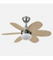 Ventilador de Techo ALVES DC Níquel 6 Aspas Rev. Haya/Plata 2xE27